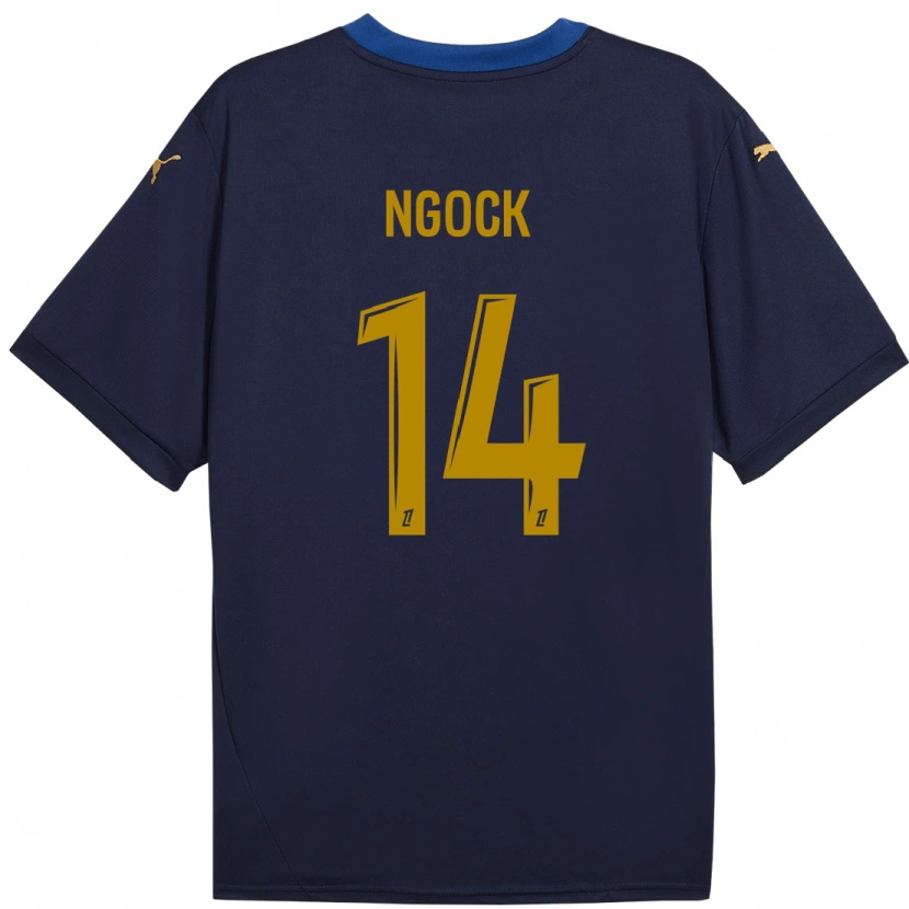 Danxen Barn Monique Ngock #14 Marinblå Guld Bortatröja Matchtröjor 2024/25 Tröjor T-Tröja