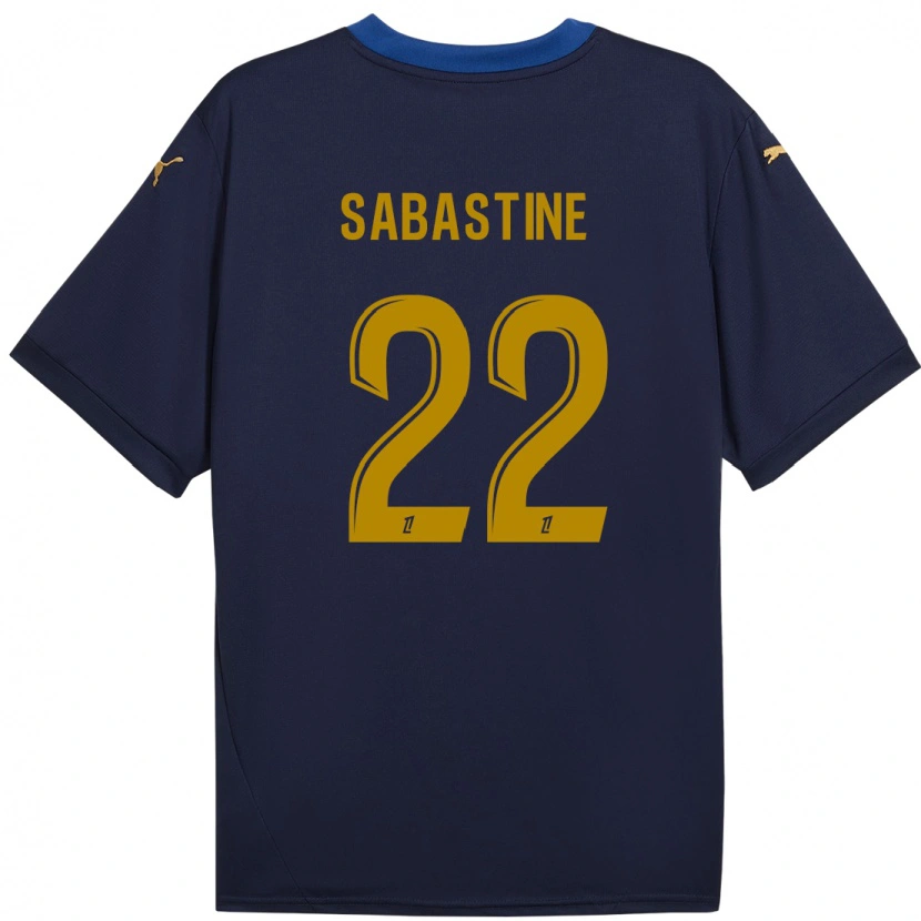 Danxen Barn Flourish Sabastine #22 Marinblå Guld Bortatröja Matchtröjor 2024/25 Tröjor T-Tröja