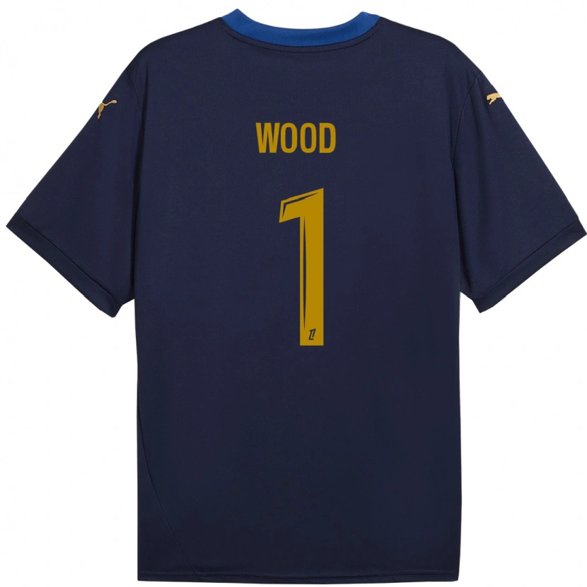 Danxen Barn Mackenzie Wood #1 Marinblå Guld Bortatröja Matchtröjor 2024/25 Tröjor T-Tröja