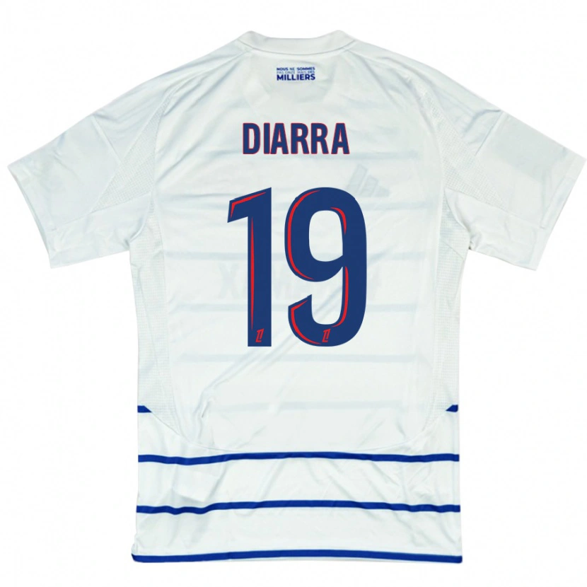 Danxen Barn Habib Diarra #19 Vit Blå Bortatröja Matchtröjor 2024/25 Tröjor T-Tröja