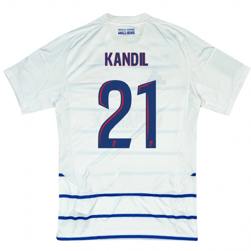 Danxen Barn Nordine Kandil #21 Vit Blå Bortatröja Matchtröjor 2024/25 Tröjor T-Tröja