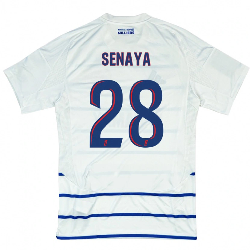 Danxen Barn Marvin Senaya #28 Vit Blå Bortatröja Matchtröjor 2024/25 Tröjor T-Tröja