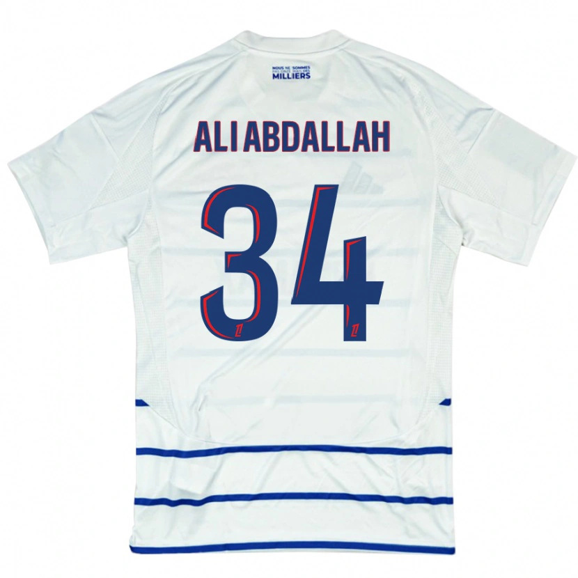 Danxen Barn Aboubacar Ali Abdallah #34 Vit Blå Bortatröja Matchtröjor 2024/25 Tröjor T-Tröja