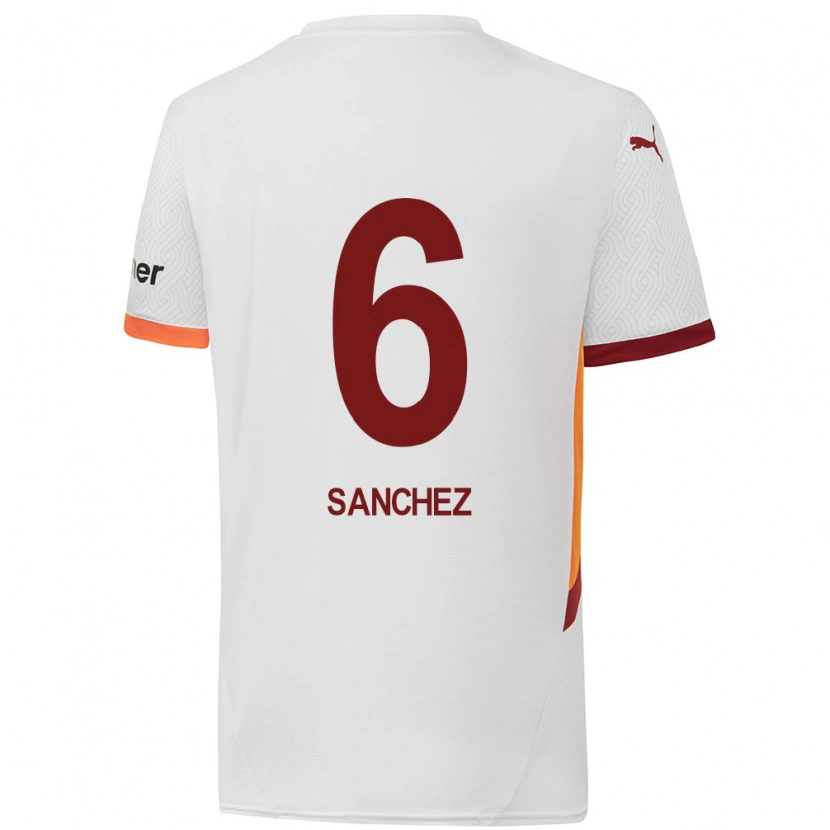 Danxen Barn Davinson Sánchez #6 Vit Gulröd Bortatröja Matchtröjor 2024/25 Tröjor T-Tröja