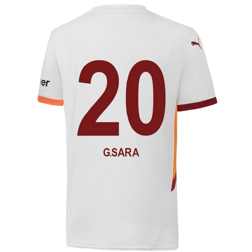 Danxen Barn Gabriel Sara #20 Vit Gulröd Bortatröja Matchtröjor 2024/25 Tröjor T-Tröja