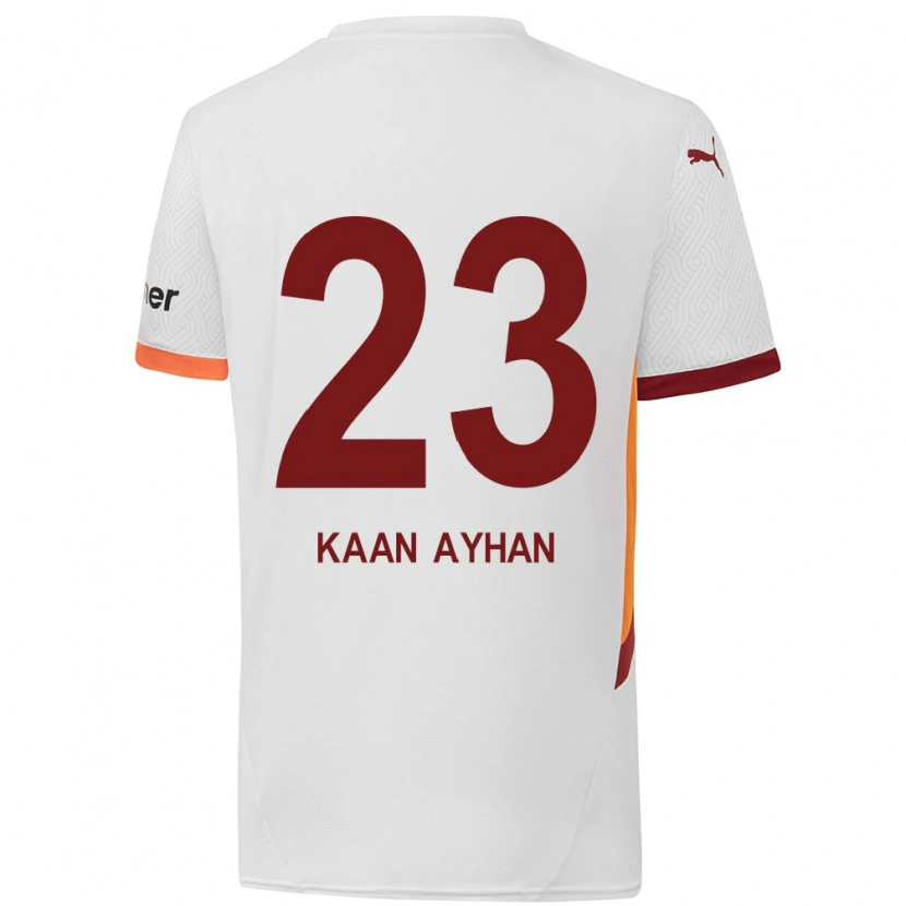 Danxen Barn Kaan Ayhan #23 Vit Gulröd Bortatröja Matchtröjor 2024/25 Tröjor T-Tröja