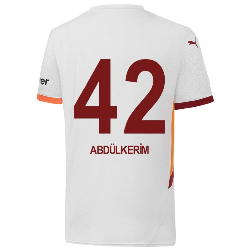Danxen Barn Abdülkerim Bardakcı #42 Vit Gulröd Bortatröja Matchtröjor 2024/25 Tröjor T-Tröja