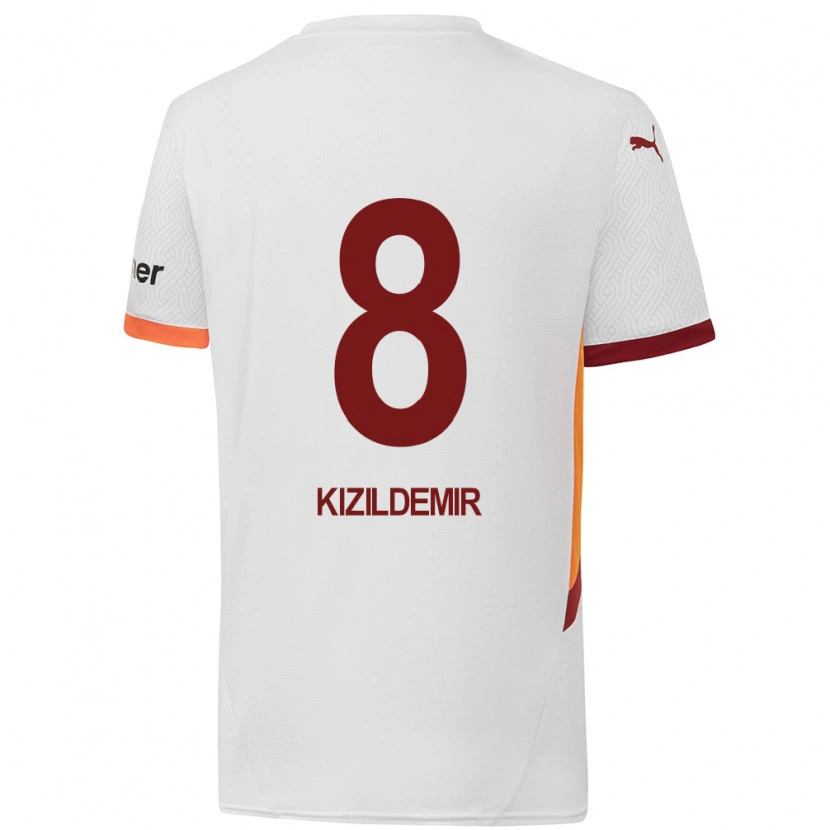 Danxen Barn Berk Kızıldemir #8 Vit Gulröd Bortatröja Matchtröjor 2024/25 Tröjor T-Tröja
