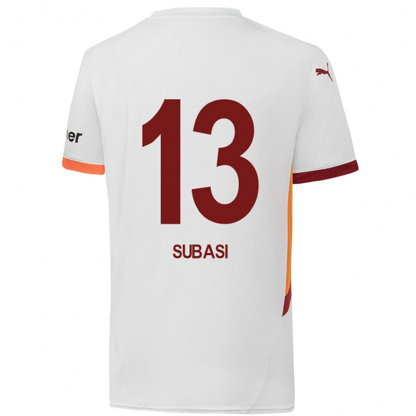 Danxen Barn Kadir Subaşı #13 Vit Gulröd Bortatröja Matchtröjor 2024/25 Tröjor T-Tröja