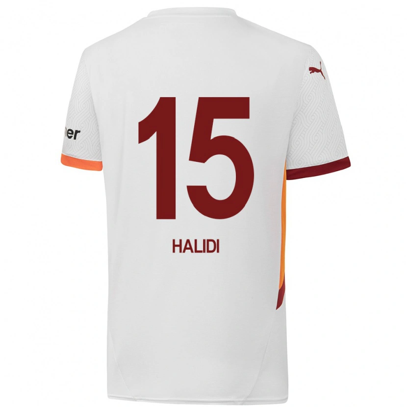 Danxen Barn İsa Halidi #15 Vit Gulröd Bortatröja Matchtröjor 2024/25 Tröjor T-Tröja