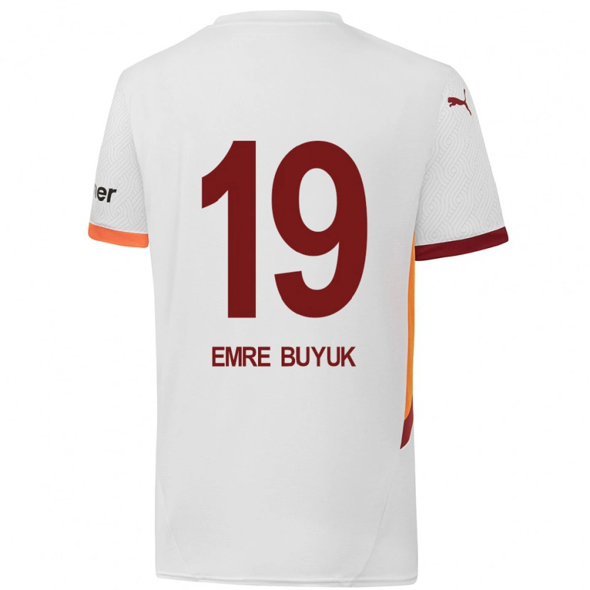 Danxen Barn Enes Emre Büyük #19 Vit Gulröd Bortatröja Matchtröjor 2024/25 Tröjor T-Tröja