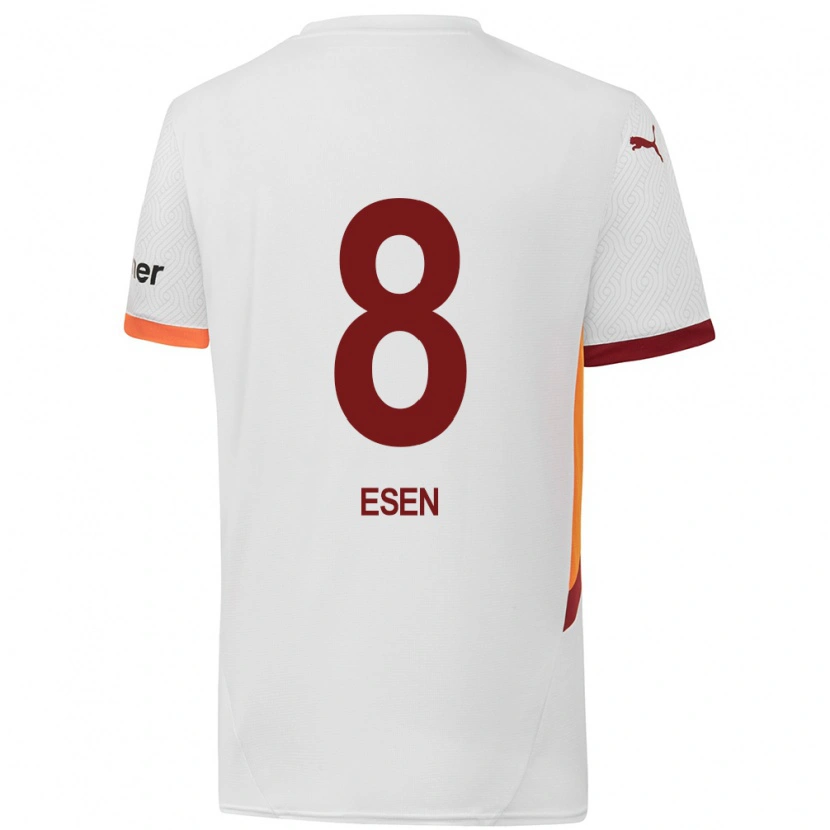 Danxen Barn Emine Ecem Esen #8 Vit Gulröd Bortatröja Matchtröjor 2024/25 Tröjor T-Tröja