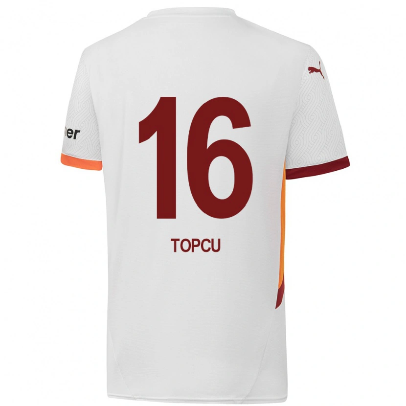 Danxen Barn Ebru Topçu #16 Vit Gulröd Bortatröja Matchtröjor 2024/25 Tröjor T-Tröja