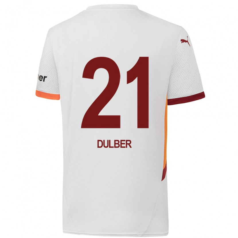 Danxen Barn Didem Dülber #21 Vit Gulröd Bortatröja Matchtröjor 2024/25 Tröjor T-Tröja