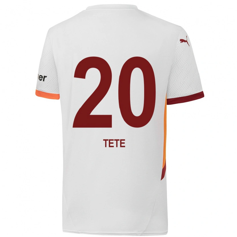 Danxen Barn Tetê #20 Vit Gulröd Bortatröja Matchtröjor 2024/25 Tröjor T-Tröja