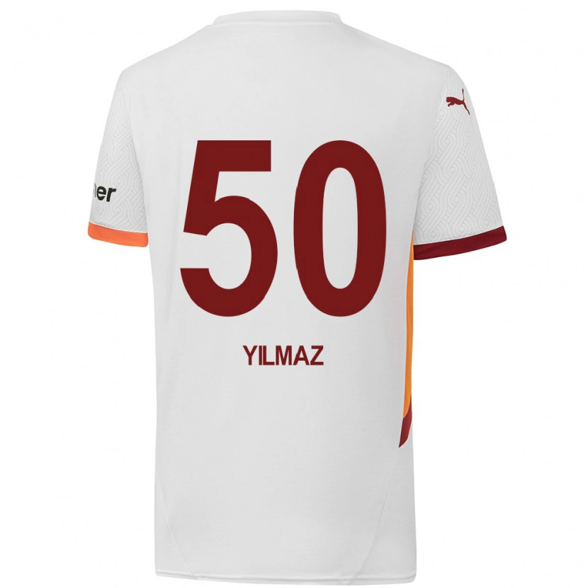 Danxen Barn Jankat Yılmaz #50 Vit Gulröd Bortatröja Matchtröjor 2024/25 Tröjor T-Tröja