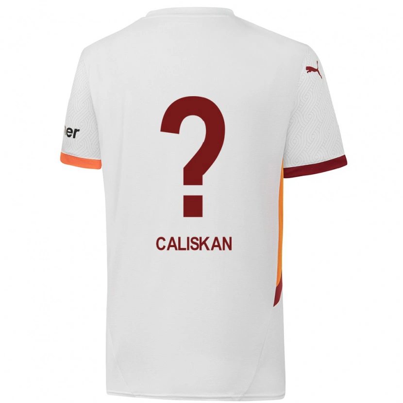 Danxen Barn Mahmuthan Caliskan #0 Vit Gulröd Bortatröja Matchtröjor 2024/25 Tröjor T-Tröja