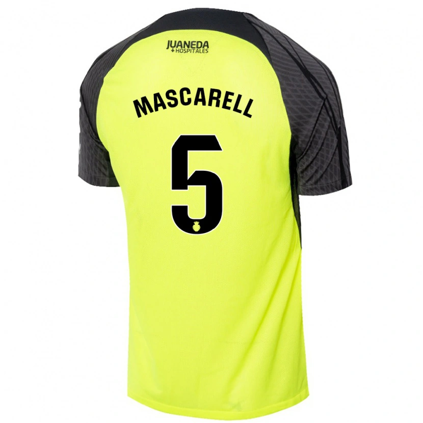 Danxen Barn Omar Mascarell #5 Fluorescerande Grön Svart Bortatröja Matchtröjor 2024/25 Tröjor T-Tröja