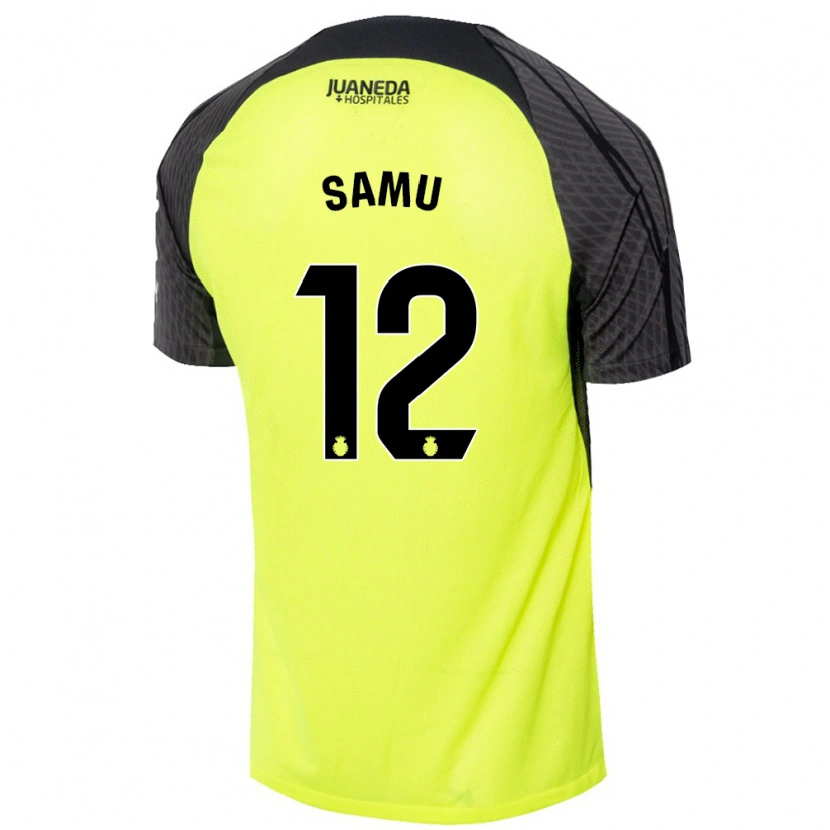 Danxen Barn Samú Costa #12 Fluorescerande Grön Svart Bortatröja Matchtröjor 2024/25 Tröjor T-Tröja