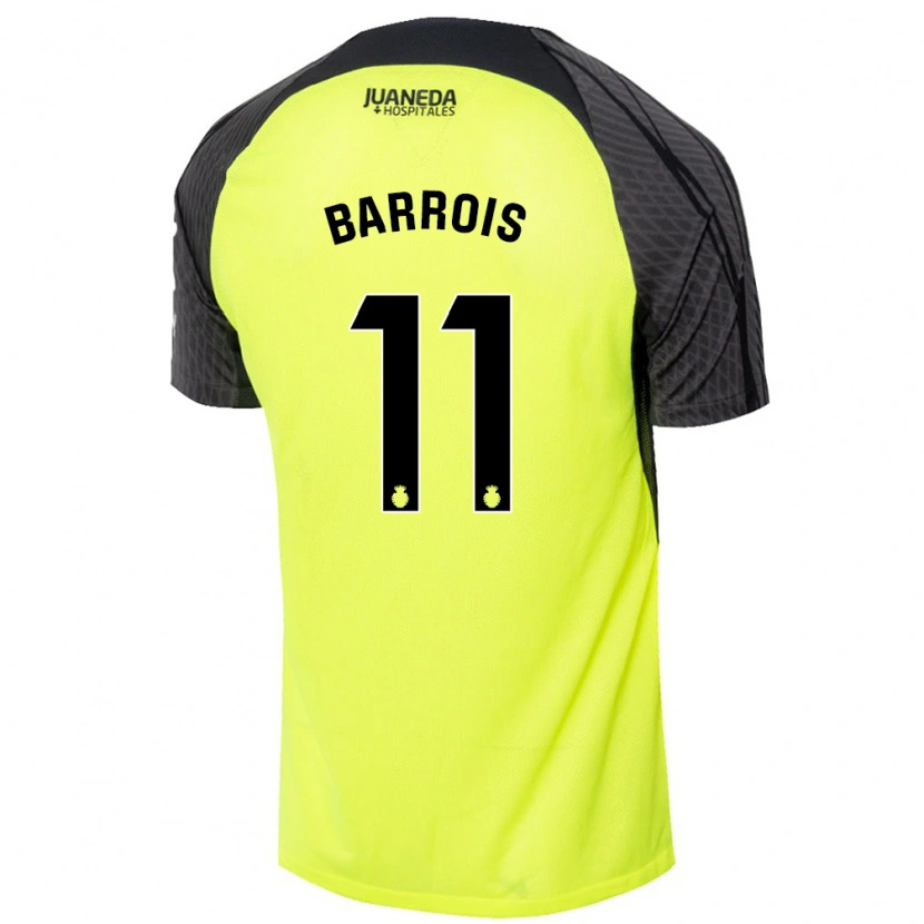 Danxen Barn Eliott Barrois #11 Fluorescerande Grön Svart Bortatröja Matchtröjor 2024/25 Tröjor T-Tröja