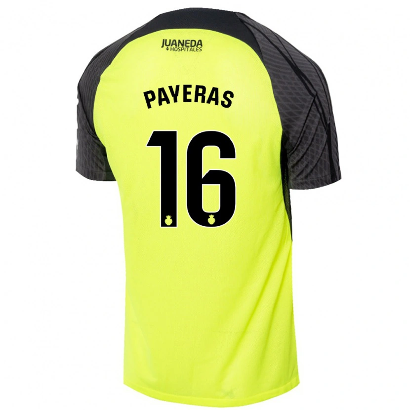 Danxen Barn Martí Payeras #16 Fluorescerande Grön Svart Bortatröja Matchtröjor 2024/25 Tröjor T-Tröja
