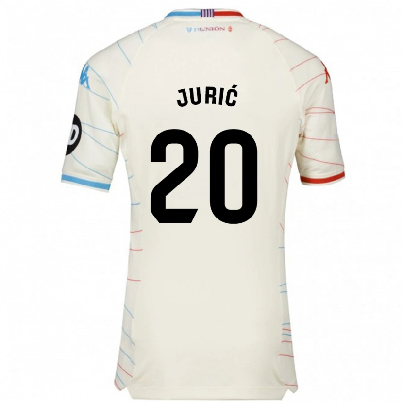 Danxen Barn Stanko Juric #20 Vit Röd Blå Bortatröja Matchtröjor 2024/25 Tröjor T-Tröja