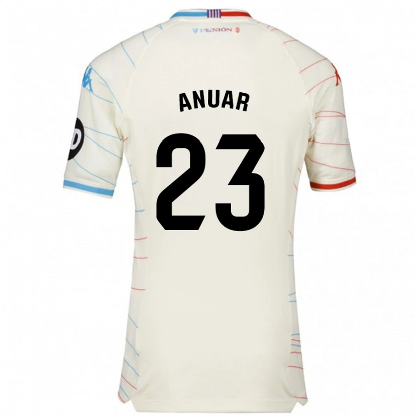 Danxen Barn Anuar #23 Vit Röd Blå Bortatröja Matchtröjor 2024/25 Tröjor T-Tröja