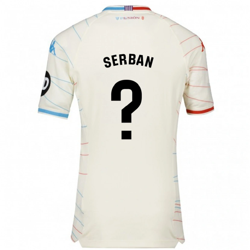 Danxen Barn Alin Șerban #0 Vit Röd Blå Bortatröja Matchtröjor 2024/25 Tröjor T-Tröja
