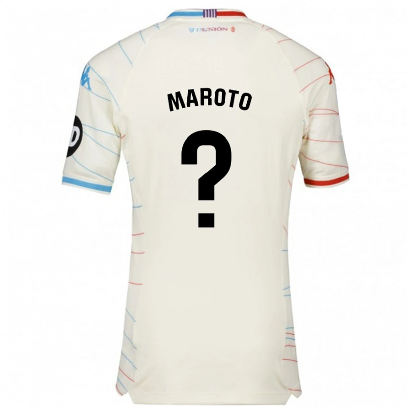 Danxen Barn Mario Maroto #0 Vit Röd Blå Bortatröja Matchtröjor 2024/25 Tröjor T-Tröja