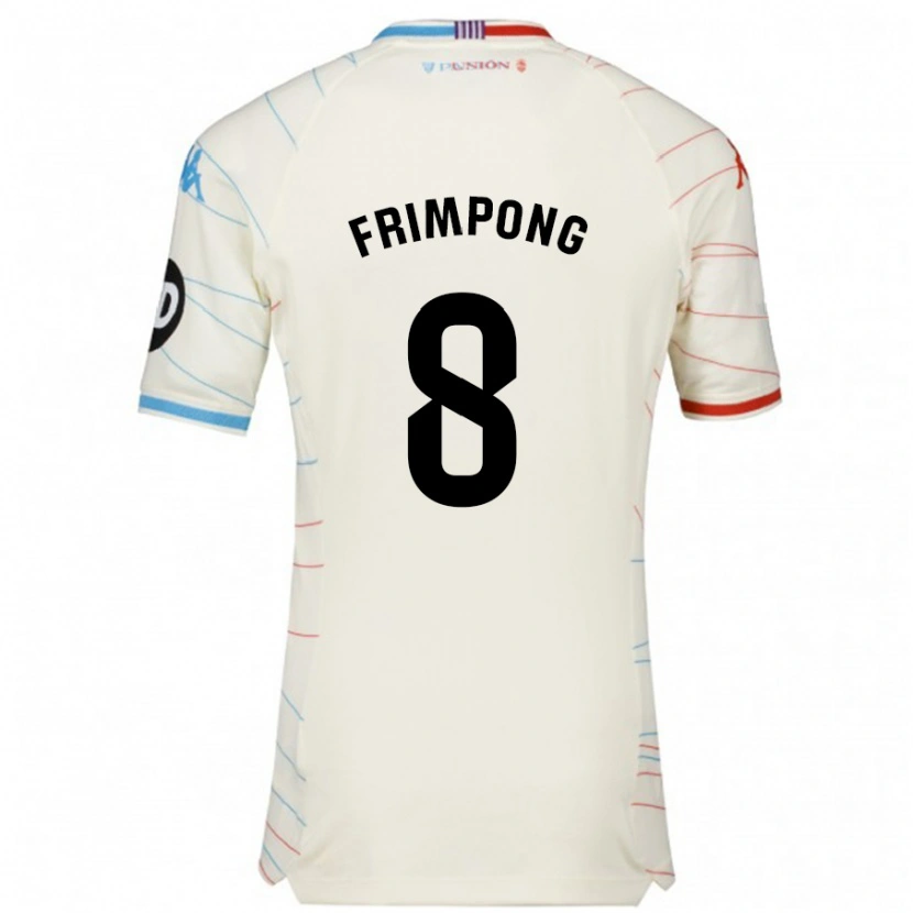 Danxen Barn Eugene Frimpong #8 Vit Röd Blå Bortatröja Matchtröjor 2024/25 Tröjor T-Tröja
