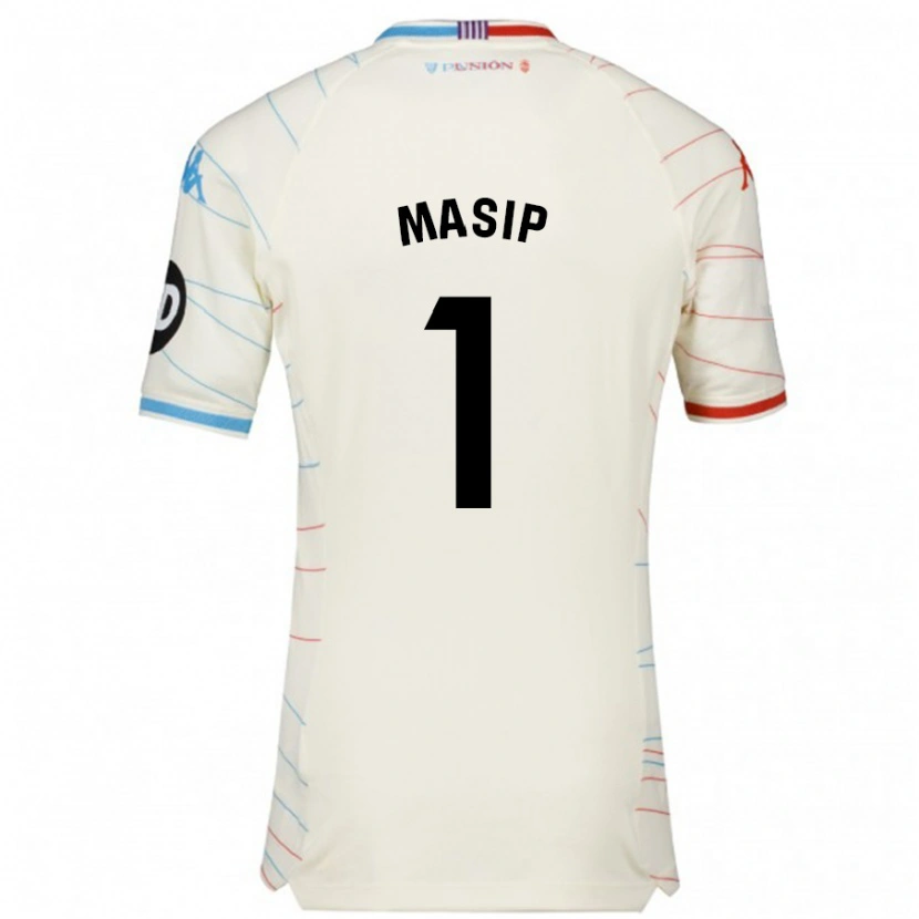 Danxen Barn Jordi Masip #1 Vit Röd Blå Bortatröja Matchtröjor 2024/25 Tröjor T-Tröja