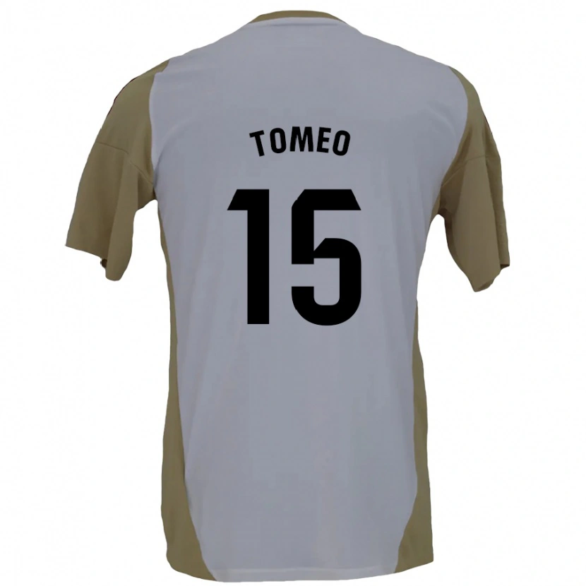 Danxen Barn Pablo Tomeo #15 Brun Vit Bortatröja Matchtröjor 2024/25 Tröjor T-Tröja