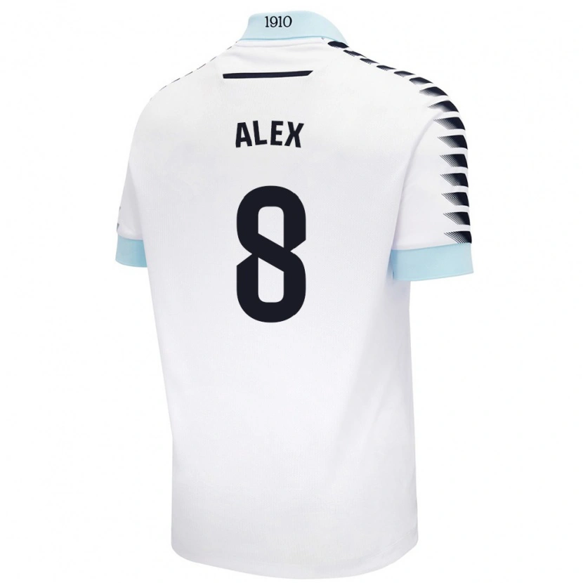 Danxen Barn Álex Fernández #8 Vit Blå Bortatröja Matchtröjor 2024/25 Tröjor T-Tröja