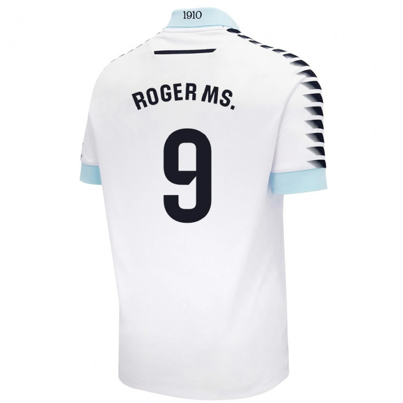 Danxen Barn Roger Martí #9 Vit Blå Bortatröja Matchtröjor 2024/25 Tröjor T-Tröja