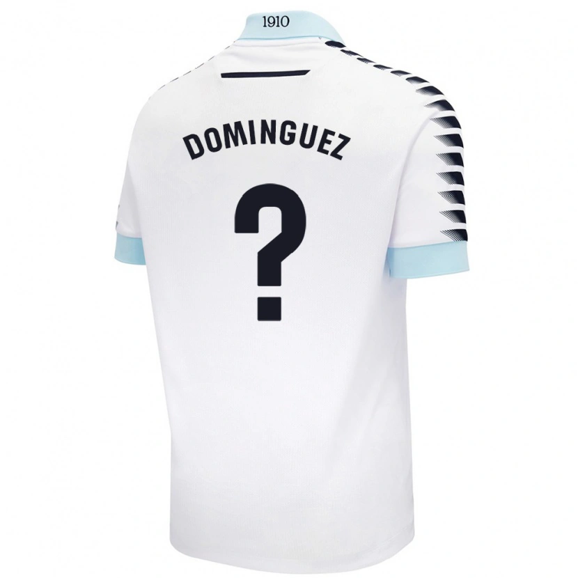Danxen Barn Rubén Domínguez #0 Vit Blå Bortatröja Matchtröjor 2024/25 Tröjor T-Tröja