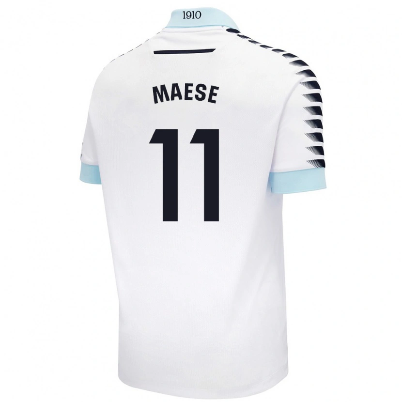 Danxen Barn María Del Carmen Maese Gaitán #11 Vit Blå Bortatröja Matchtröjor 2024/25 Tröjor T-Tröja