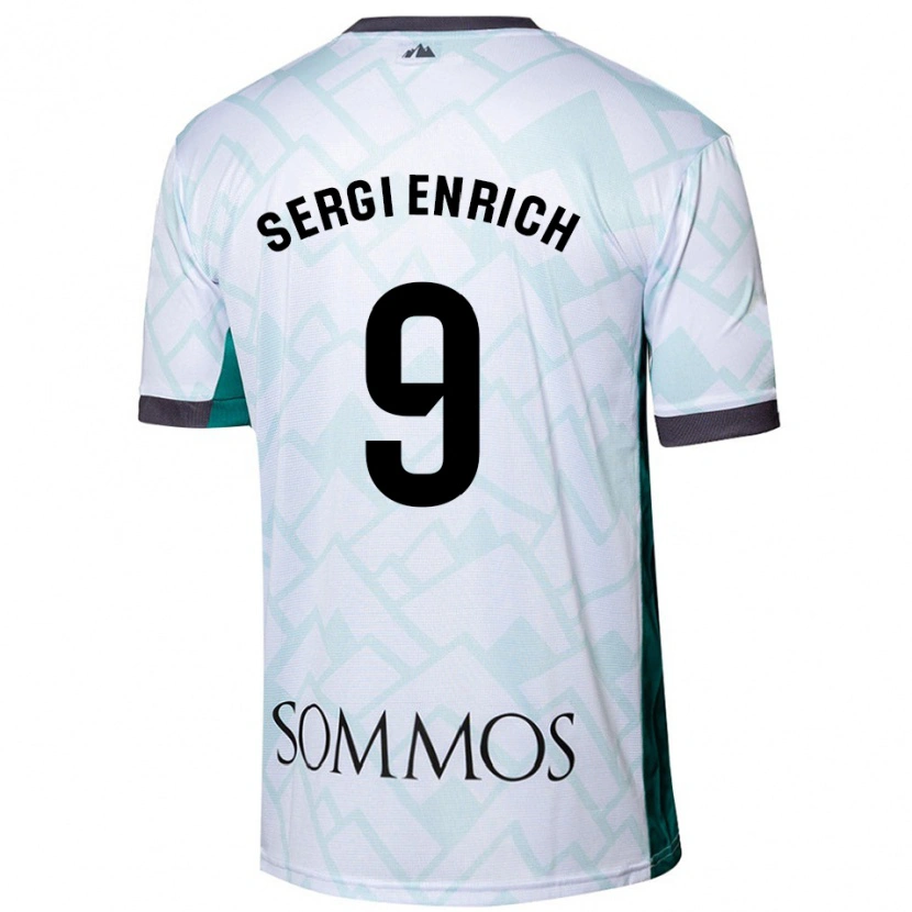 Danxen Barn Sergi Enrich #9 Vit Grön Bortatröja Matchtröjor 2024/25 Tröjor T-Tröja