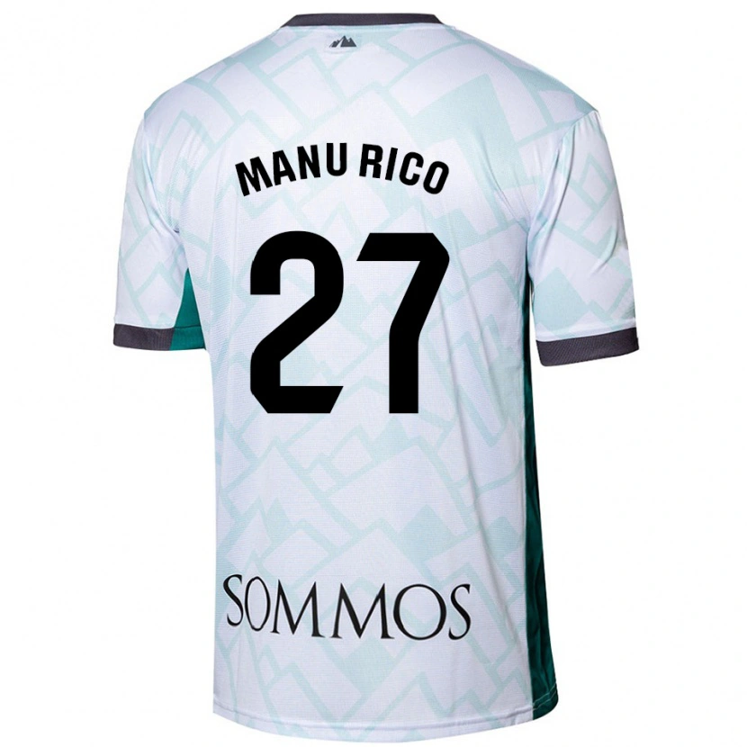 Danxen Barn Manu Rico #27 Vit Grön Bortatröja Matchtröjor 2024/25 Tröjor T-Tröja