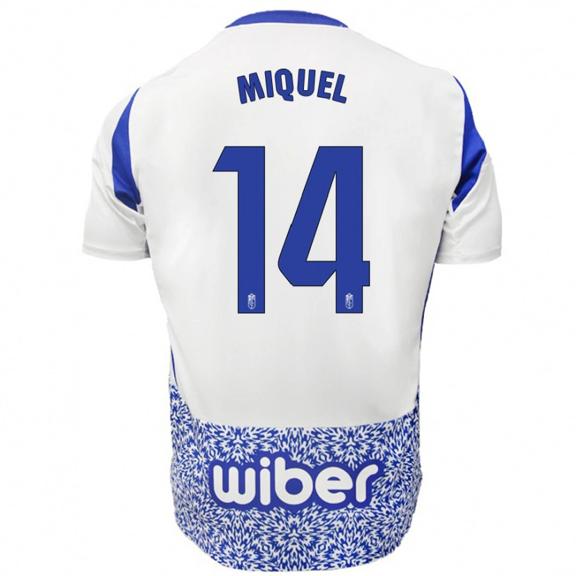 Danxen Barn Ignasi Miquel #14 Vit Blå Bortatröja Matchtröjor 2024/25 Tröjor T-Tröja