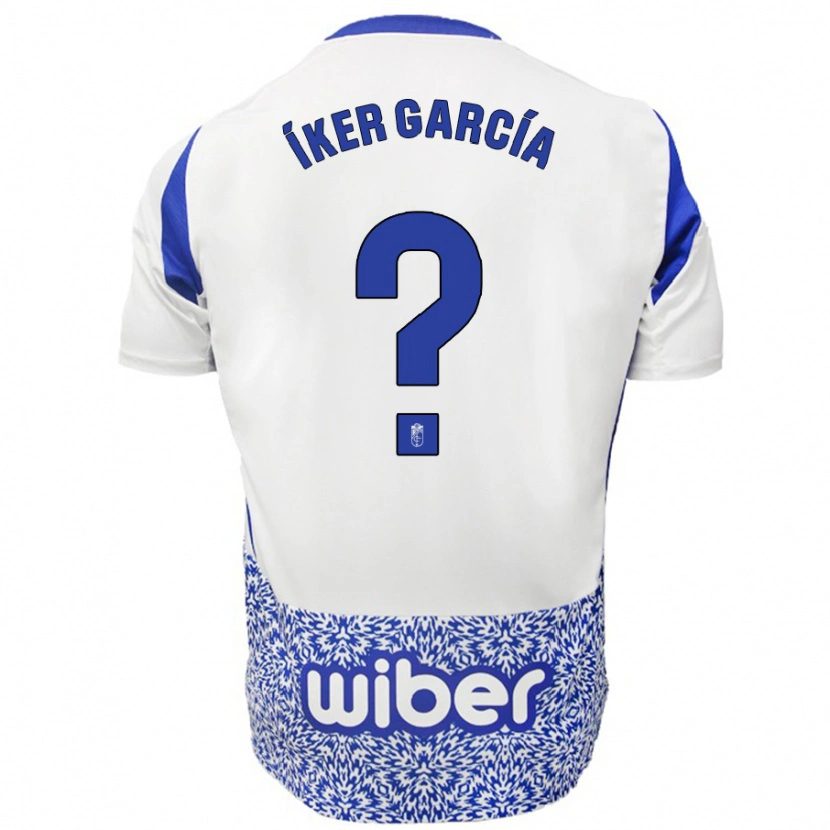Danxen Barn Íker García #0 Vit Blå Bortatröja Matchtröjor 2024/25 Tröjor T-Tröja