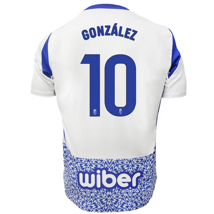 Danxen Barn Mario González #10 Vit Blå Bortatröja Matchtröjor 2024/25 Tröjor T-Tröja