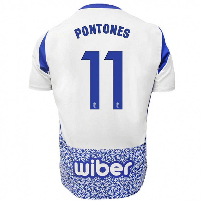 Danxen Barn Juan Carlos Pontones #11 Vit Blå Bortatröja Matchtröjor 2024/25 Tröjor T-Tröja