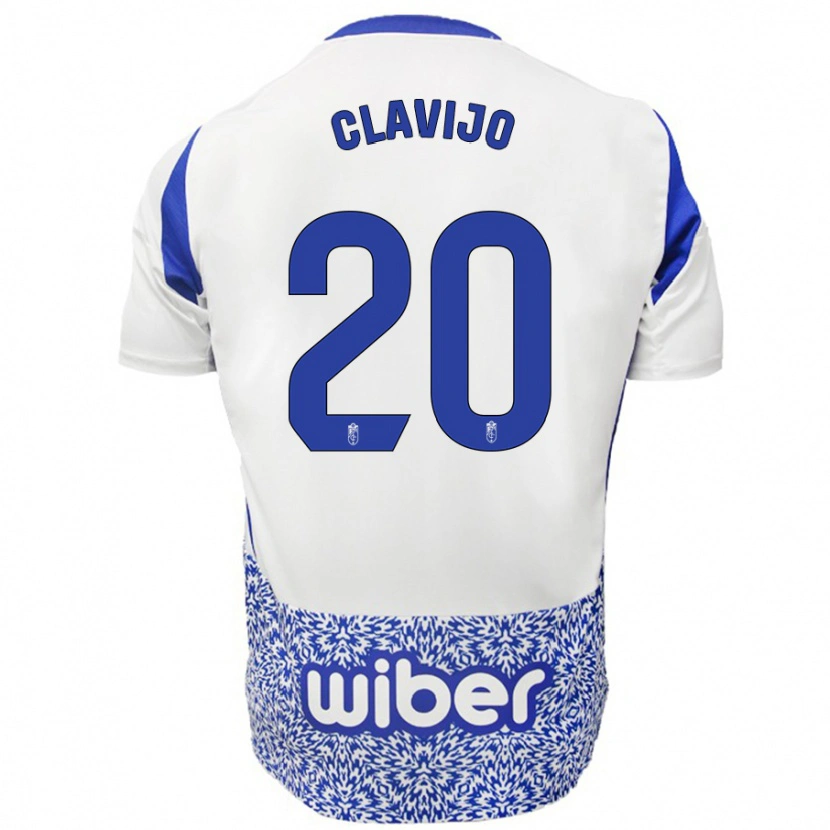 Danxen Barn Dani Clavijo #20 Vit Blå Bortatröja Matchtröjor 2024/25 Tröjor T-Tröja