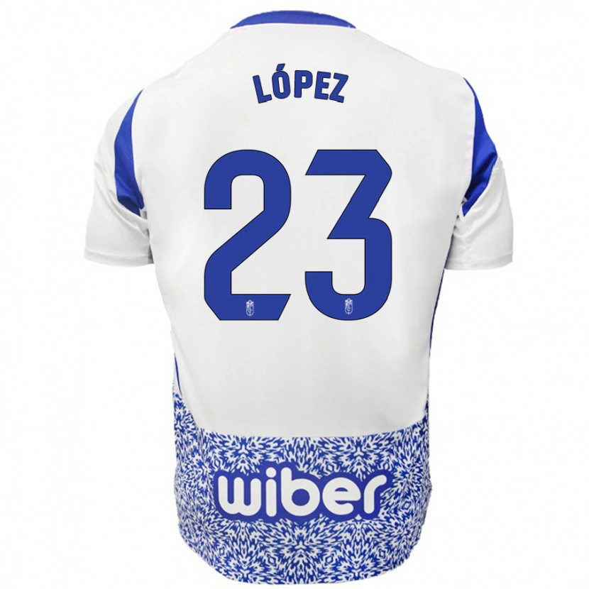 Danxen Barn Diego López #23 Vit Blå Bortatröja Matchtröjor 2024/25 Tröjor T-Tröja