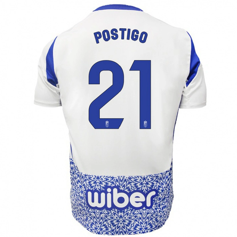 Danxen Barn Postigo #21 Vit Blå Bortatröja Matchtröjor 2024/25 Tröjor T-Tröja