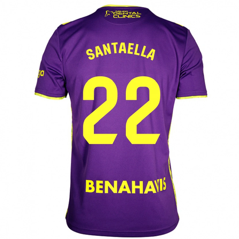 Danxen Barn Miguel Ángel Santaella #22 Lila Gul Bortatröja Matchtröjor 2024/25 Tröjor T-Tröja