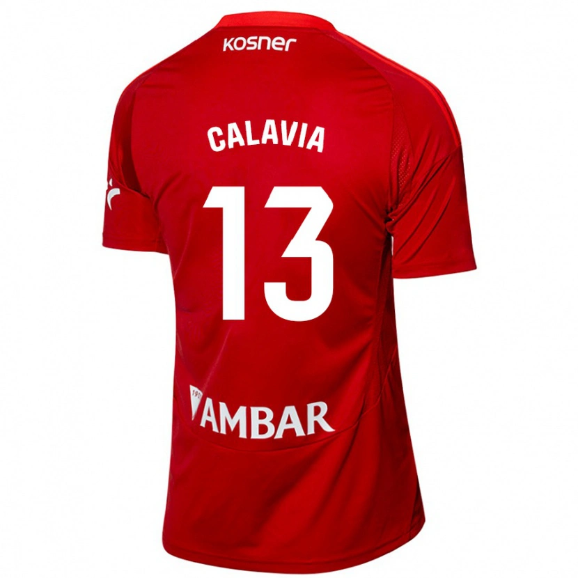 Danxen Barn Carlos Calavia #13 Vit Blå Bortatröja Matchtröjor 2024/25 Tröjor T-Tröja