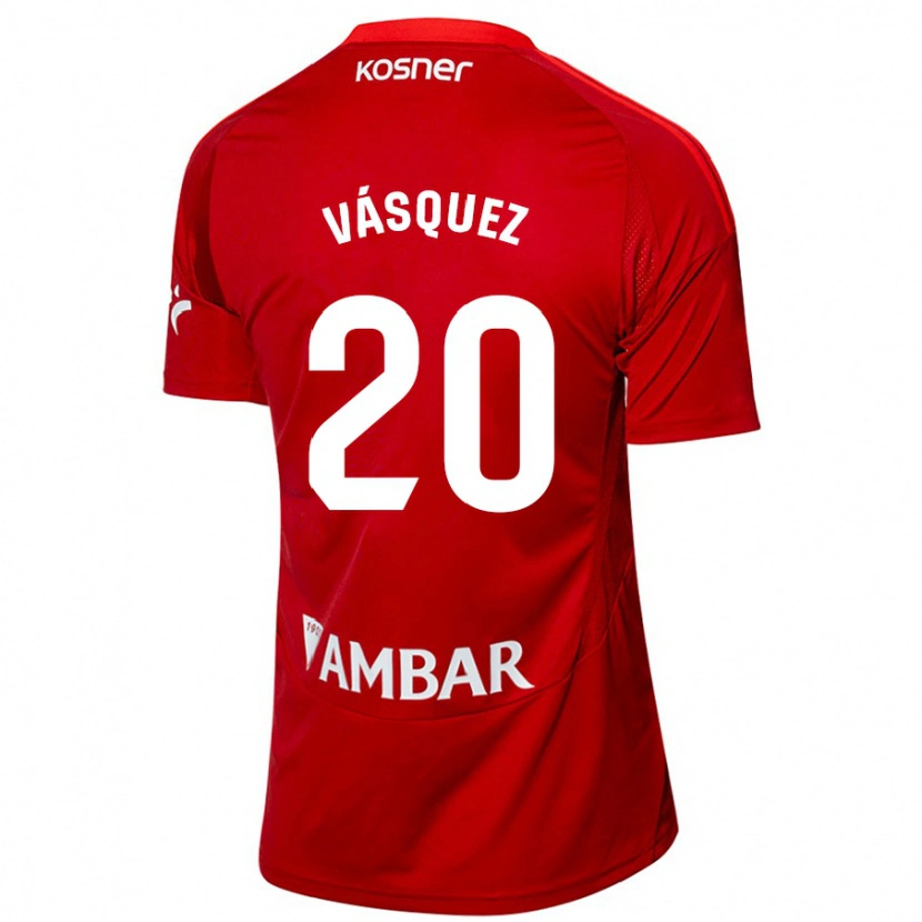 Danxen Barn José Vásquez #20 Vit Blå Bortatröja Matchtröjor 2024/25 Tröjor T-Tröja