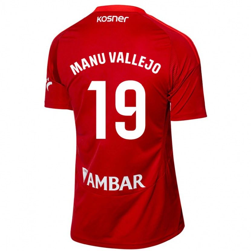 Danxen Barn Manu Vallejo #19 Vit Blå Bortatröja Matchtröjor 2024/25 Tröjor T-Tröja