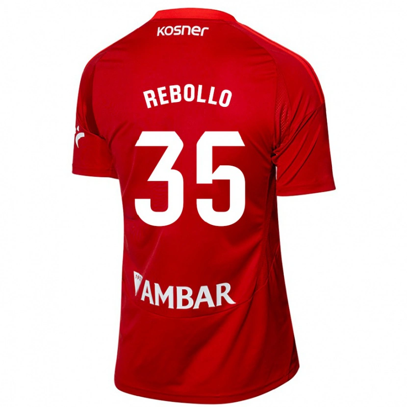Danxen Barn Dani Rebollo #35 Vit Blå Bortatröja Matchtröjor 2024/25 Tröjor T-Tröja